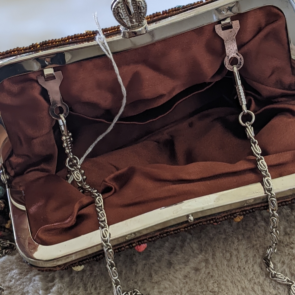 Vintage beaded Sequin small evening Flapper clutch - Picture 3 of 8